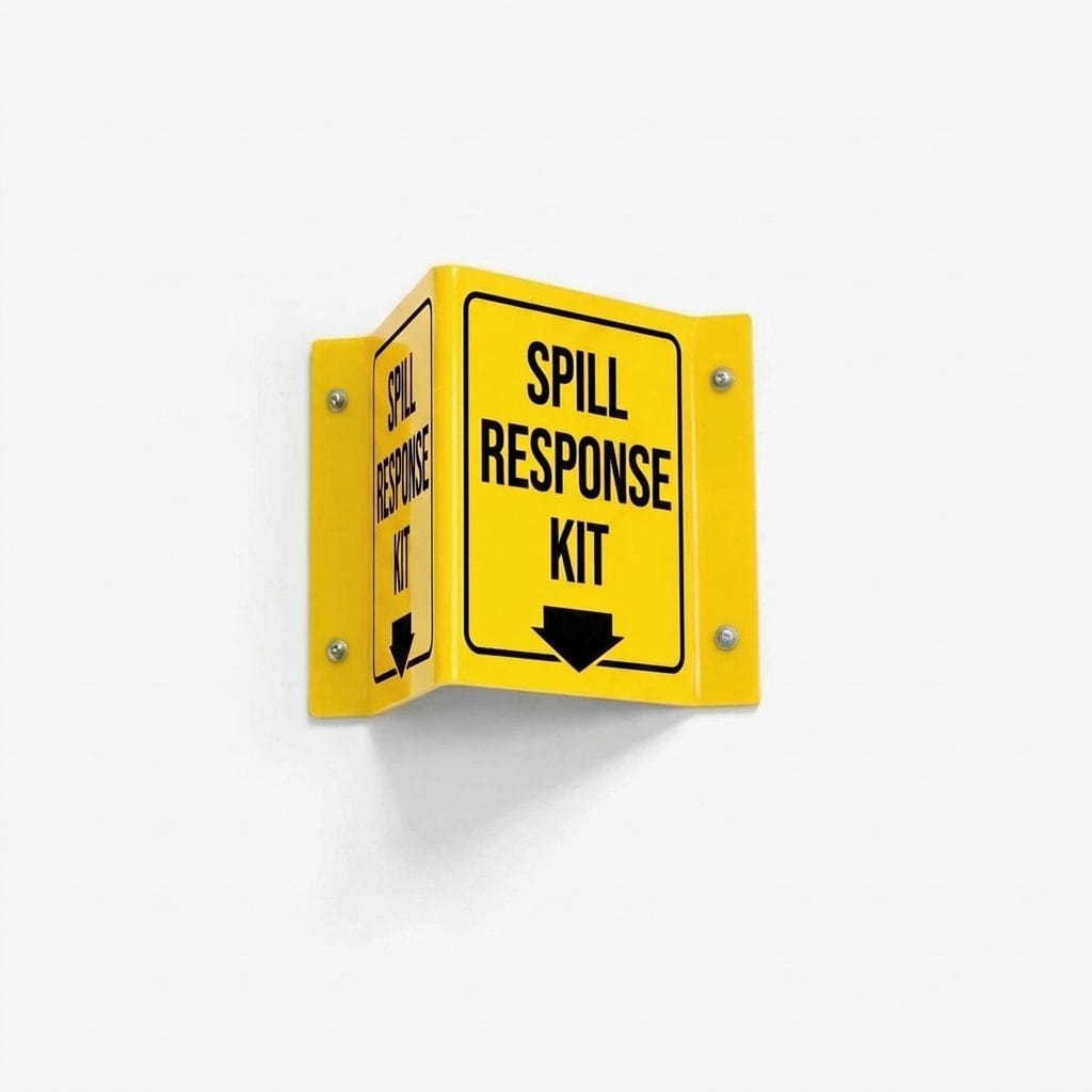 Spill Response Kit (Kit Tumpahan) Projecting Sign | L-Shape / V-Shape Acrylic Safe Condition Signage