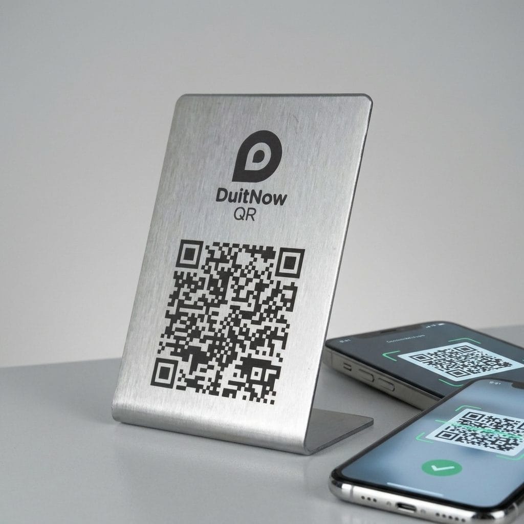 Stainless Steel DuitNow QR Code Stand