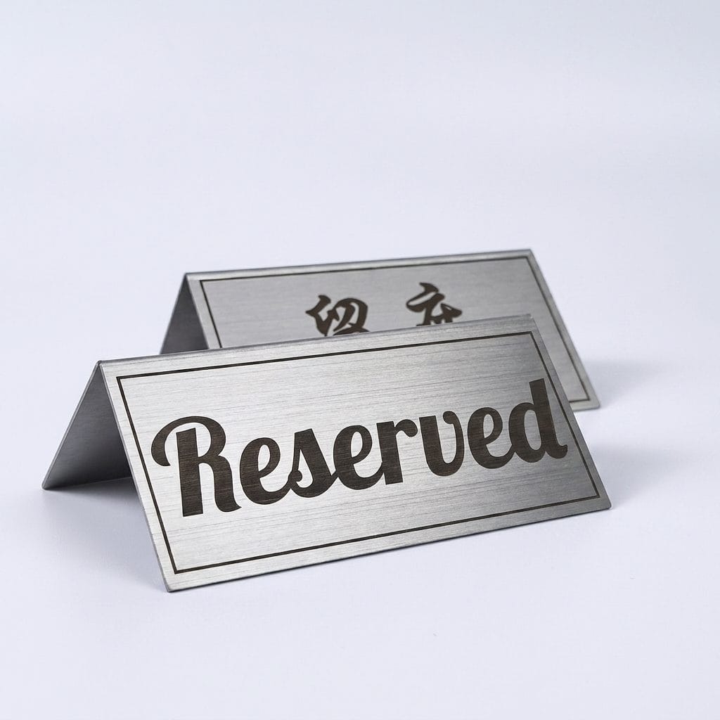 Stainless Steel Reserved Table Sign