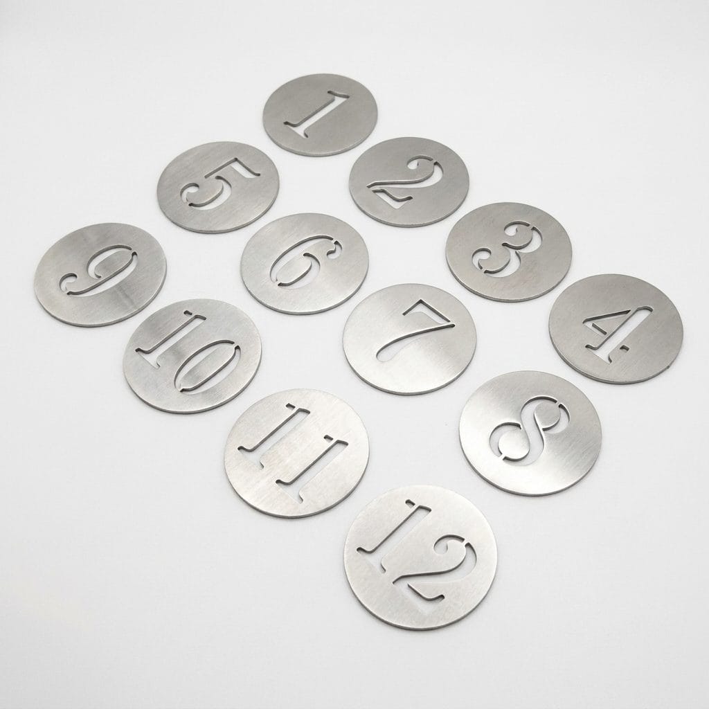 Stainless Steel Table Number Set (10pcs)