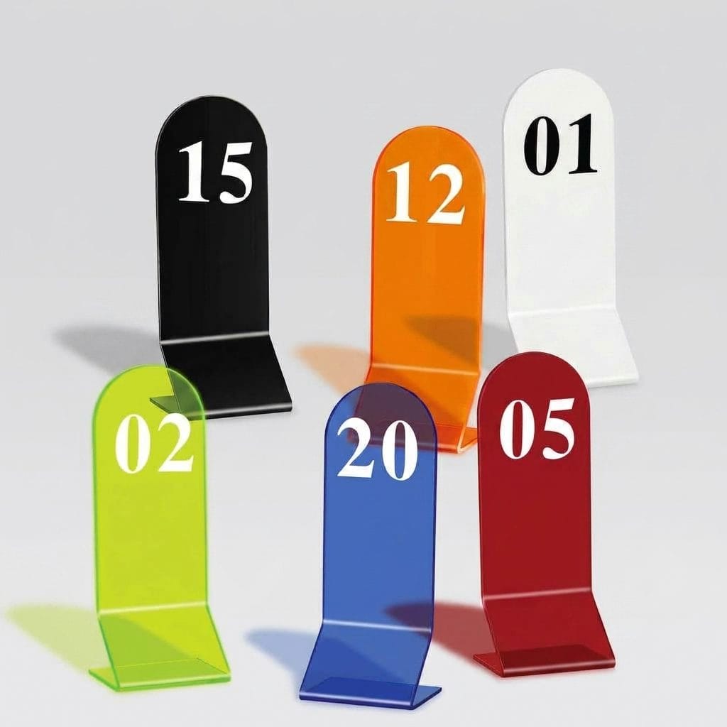 Standing Acrylic Table Numbers Set | Restaurant, Hawker & Event (Nombor Meja)