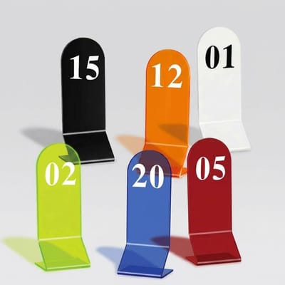 Standing Acrylic Table Numbers Set | Restaurant, Hawker & Event (Nombor Meja)