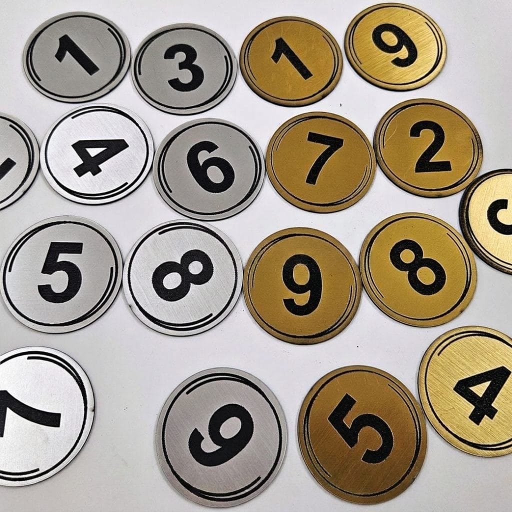 Metallic Acrylic Table Number (Laser Engraved)