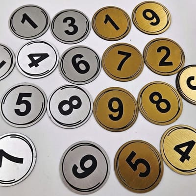 Metallic Acrylic Table Number (Laser Engraved)