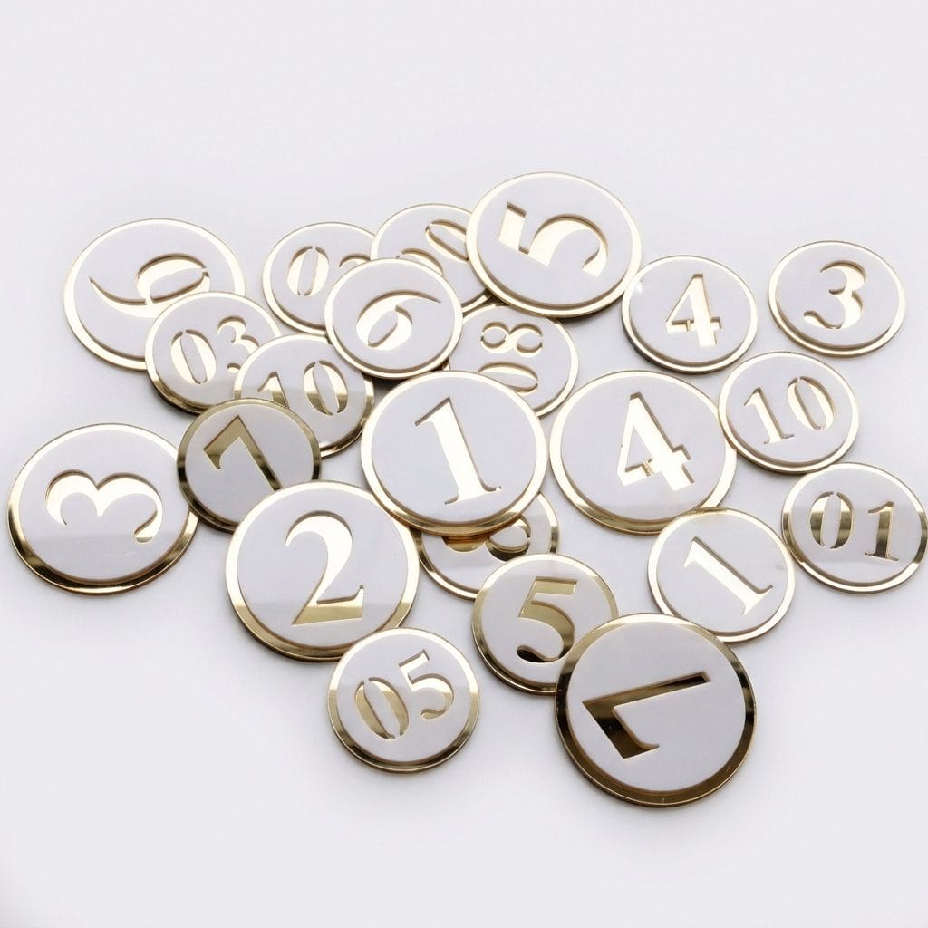3D Acrylic Table Number (Round, 5pcs)