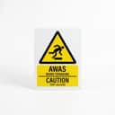 Trip Hazard Caution Sign (Awas Risiko Tersadung) | Caution Hazard Signage — 1.5mm PVC HIPS view 1