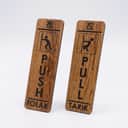 Push Pull Door Sign Pair (Wood Acrylic) view 1
