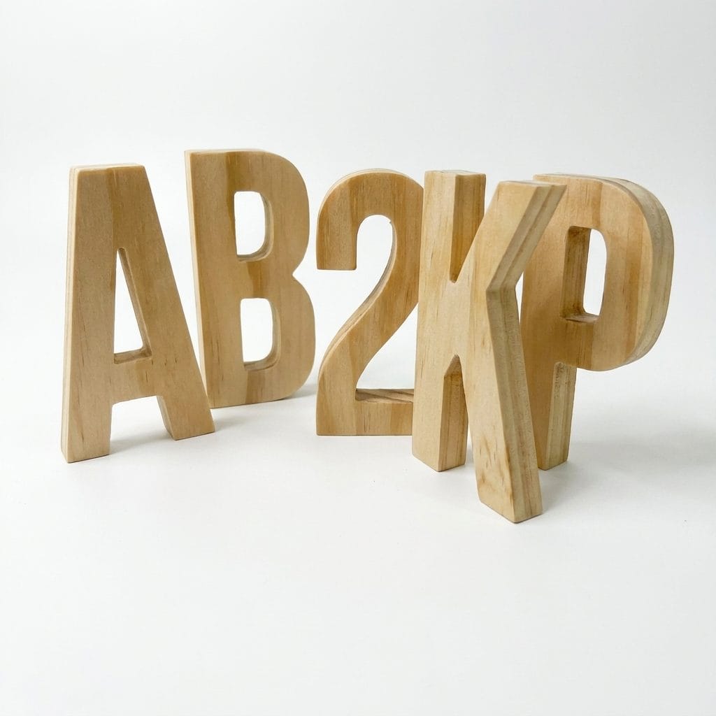 Solid Pine Wood Letters & Numbers