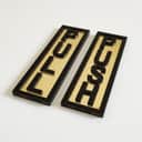 3D Acrylic Push Pull Sign (Black Gold) view 1