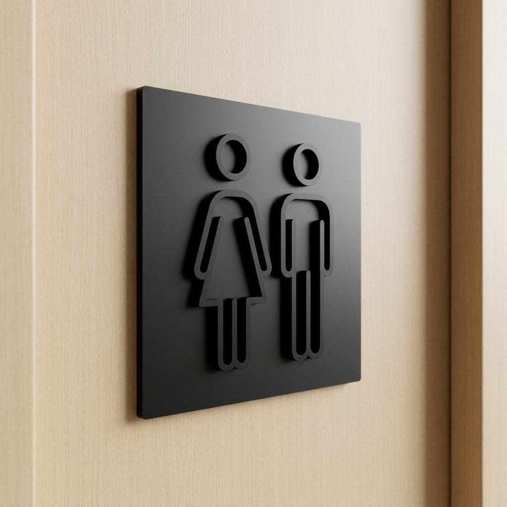 3D Acrylic Toilet Sign