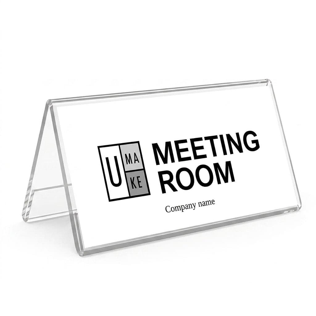 Acrylic V-Shape Desk Label Holder
