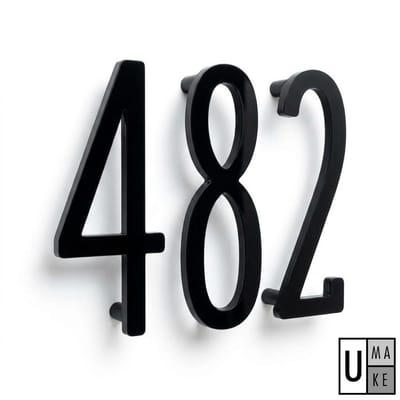 Black Acrylic Door Number Plaque (10cm)