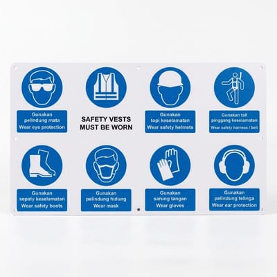 Construction Safety PPE Guidelines Sign