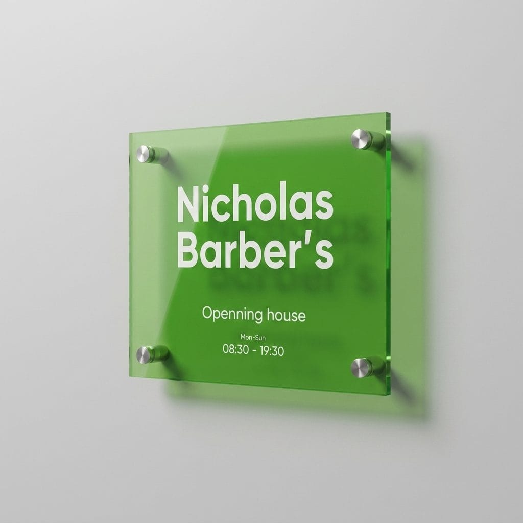 Coloured Transparent Acrylic Business Signboard