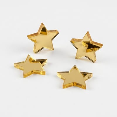 Gold & Silver Mirror Acrylic Star Craft Pieces