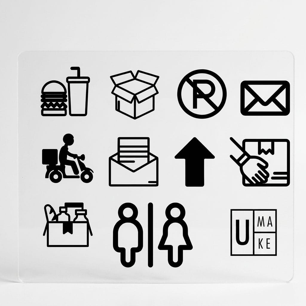 Minimalist Acrylic Outdoor Sign (Delivery / Food / Parcel)