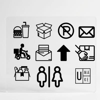 Minimalist Acrylic Outdoor Sign (Delivery / Food / Parcel)