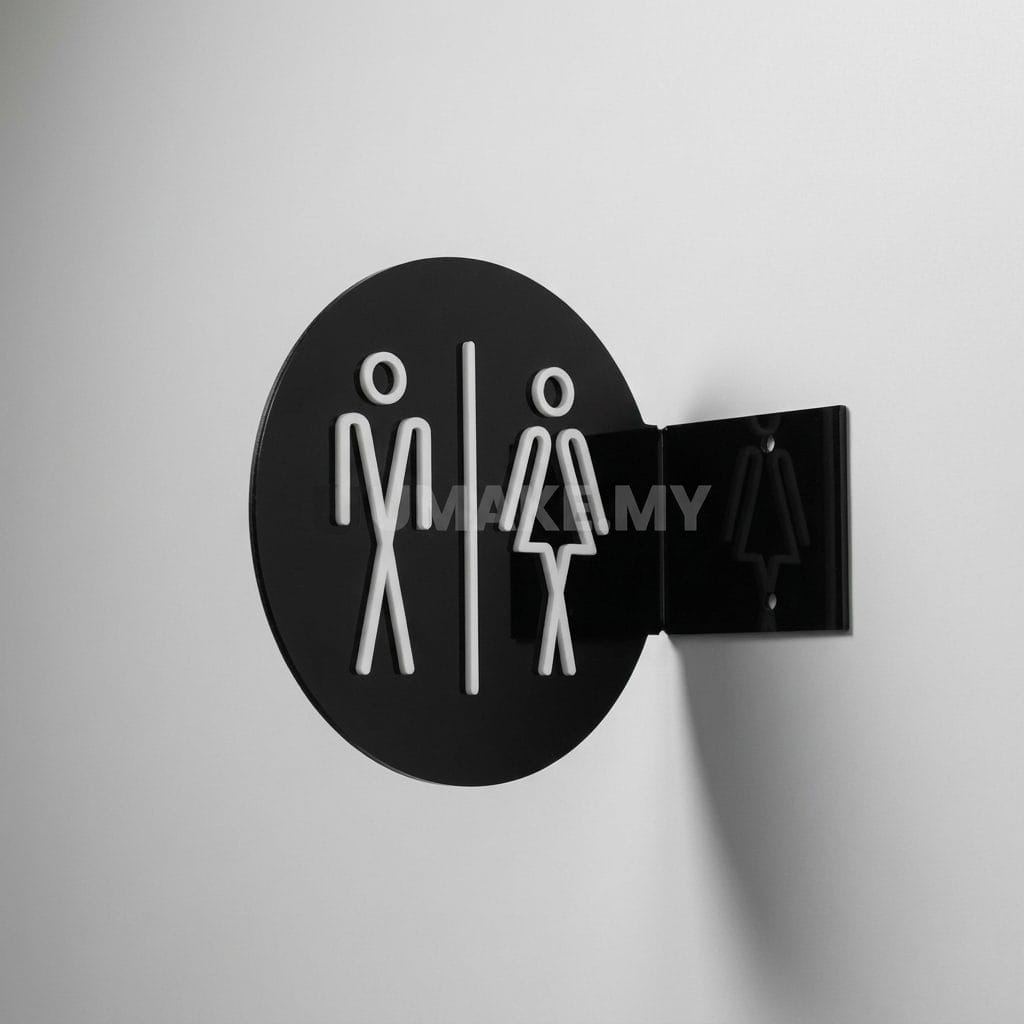 Side-Hanging Acrylic Toilet Sign