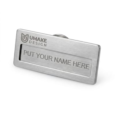 Stainless Steel Embossed Reusable Name Tag