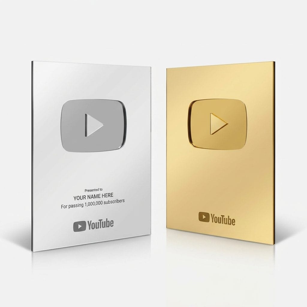 YouTube Play Button Award Wall Decor (Custom Name)