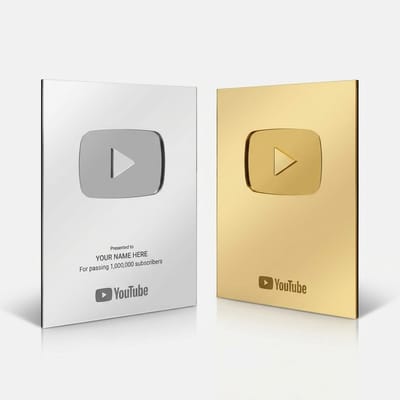 YouTube Play Button Award Wall Decor (Custom Name)
