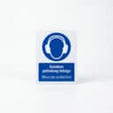 Wear Ear Protection Mandatory Sign (Gunakan Pelindung Telinga) | PPE Safety Signage — 1.5mm PVC HIPS view 1