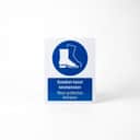 Wear Protective Footwear Mandatory Sign (Gunakan Kasut Keselamatan) | PPE Safety Signage — 1.5mm PVC HIPS view 1