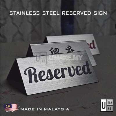 Object Table Signage Custom Signage Malaysia — Stainless Steel, Acrylic, LED & More | UMAKE