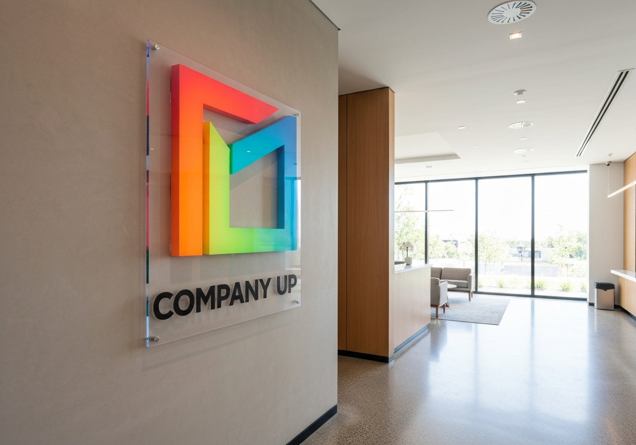 Astaka Residences — 3D box-up logo signage for the reception wall